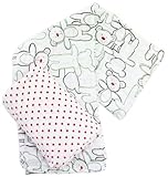 Plum Collections Pattern Cotton Muslin Squares Swaddle Wraps Teddy Bear Design (Pack of 2, X-Large)