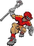 Wallmonkeys Lacrosse Player Cartoon Vector Image Peel and Stick Wall Decals WM127491 (60 in H x 45 i