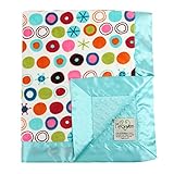 My Blankee Circle O Le Minky White w/ Minky Dot Aqua Baby Blanket, 30 x 35 by My Blankee