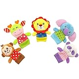 LanLan 5ピース異なるCartoonベルベット小さな動物認識指おもちゃFinger Puppets Infantsベビー子供Anxiety Stress Relief