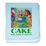 CafePress – ケーキWill Make It Better Baby Blanket – スーパーソフトベビー毛布、新生児おくるみ 標準 ブルー 054450249825CD2