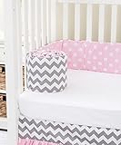 Rockingham Road Crib Bumper Pink and Grey (Buy the Best) #1 Baby Bedding Line! by Rockingham Road