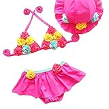 NIKONIKO キッズ 水着 女の子 ビキニ ベビー スイムウェア 花弁縫い付け 水着 90-140