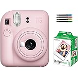 富士フイルム インスタントカメラ チェキ instax mini 12 (ブロッサムピンク, フィルム20枚＆デコペン)
