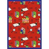 Joy Carpets Kid Essentials Language & Literacy Spanish Bookworm Rug Red 5'4 x 7'8 [並行輸入品]