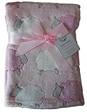 Baby Girls Pink White and Grey Sheep Animals Wrap Blanket 75cm x 100cm approx by Snuggle Baby