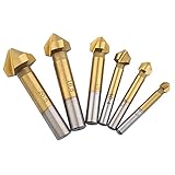 volflashy 面取り カッター 3刃 HSS ドリル ビット エンド ミル カウンター シンク 6個/90度