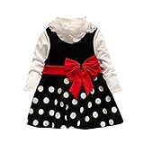 (プタス)Putars ベビー服 子供服 女の子 ワンピース ドレス 重ね着 長袖 蝶結び 水玉柄 暖かい 可愛い オシャレ 通園 発表会 旅行 記念日 プレゼント 6ヶ月-24ヶ月