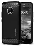 【Spigen】Moto G5 Plus ケース, ラギッド・アーマー [ 米軍MIL規格取得 落下 衝撃 吸収 ] モトローラ G5 プラス 用 耐衝撃カバー (Moto G5 Plus, ブラック)
