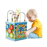 Kayiyasu カイヤス 木のおもちゃ ルーピング ビーズコースター ギア 大きいサイズ 収納箱 キッズ 木製パズル ラトル 知育玩具 形合わせ 021-lzgy-d24666(25.5*25.5*