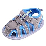 ベビーシューズ ファーストシューズ サンダル ベビーフィート 男の子 女の子 幼児 可愛い ボトムソフト 3ヶ月-24ヶ月 hibote ブルー 内径13cm