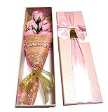 ありがとう を 伝える バラ 花束 ソープフラワー もらって 嬉しい 母の日 父の日 バレンタイン ホワイトデー お祝い 事 に 最適 (ピンク)