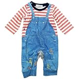 《秋冬春対応》SHORH KID'S(ショーキッズ) T/Cミニ裏毛デニム風ロンパス 80cm/アカ NO.SD-72373