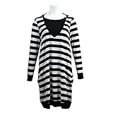 授乳服 マタニティ ワンピース 授乳口付 ボーダー 長袖 パーカーワンピース ホワイト-M7769 M