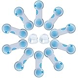 キャビネットロックベビー安全ロック安全子Super Strong 3 M Adhesive forキャビネット&引き出しドアなし、必要なツールまたはドリル10個by yoofoss ブルー