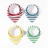 AKC スタイ ビブ よだれかけ コットン100% 柔らかい 2層タイプ スナップ 三角 ベビー 4枚セット (Yセット)