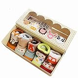 Spinas(スピナス) ベビー 靴下 新生児用 赤ちゃんソックス 0～6カ月 5足 ギフト セット 滑り止め付 出産祝い 全2種類（女の子用/男の子用）（男の子用）