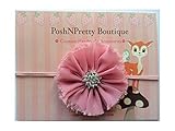 2.5 Chiffon Frayed Ballerina Flower baby PoshNPretty headband - Rose Pink by PoshNPretty