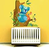 cik15フルカラー壁デカール赤ちゃんコアラ母ツリー動物ベビーベッド子供の部屋
