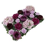 Kesoto シルクフラワー　お花　造花　結婚式　パーティー　背景装飾　パネル　インテリア　再利用可　多色選べる - 紫