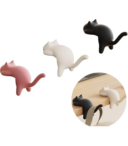 Amazon｜猫 ネコ ウッド 壁掛けフック 焦げ茶 S字 インテリア 尻尾