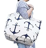 JJMG新しい夏ビーチバッグベビーカーFriendlyレディース大容量Mom 'sトートバッグビーチショルダーバッグロープハンドル付き – ショッピングバッグ、おむつバッグ、ヨガバッグ、玩具、タオル、