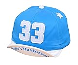 Roffatide 子供 フラットトップ 野球帽 男の子 女の子 コットン 春夏 アウトドア サイズ調整 UVカット 日よけ帽子 ブルー