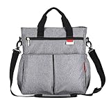 Fenteer ベビーおむつバッグ　マザーズバッグ　ママバッグ　ショルダーバッグ　バッグ　おむつバッグ　収納用バッグ　旅行用　全３色 - グレー