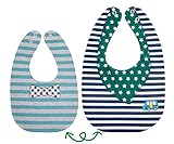 4つの防水 コットン ベビー スタイ よだれかけ 二重 ビブ 女の子 男の子向け