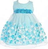 Baby & Infantフラワーガールドレスチュールオーバーレイ3dメッシュDimensionalタフタ花特別な機会コンテスト聖餐ウェディングウェディングドレス&パーティー