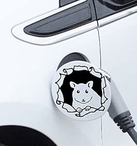 穴からハムスター おもしろステッカー 給油口等 防水 車両okカッティングステッカー Ykk811 Hb 黒 ステッカー デカール 車 バイク Amazon
