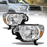 AS ヘッドライトアセンブリ 2012 2013 2014 2015 トヨタ タコマ ヘッドランプ クロムハウジング アンバー リフレクター 助手席側と運転席側