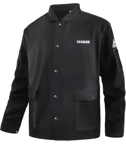 Amazon.co.jp: ブラックレザー 溶接ジャケット 高耐久 FR スプリット