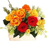 Azurosa(アズローザ) プリザーブドフラワー オールドローズ 10輪 アジサイ ビタミンカラー