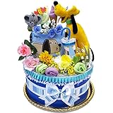 ディズニー 出産祝い プルート 人気のワイドタイプ おむつケーキ パンパース ４２枚 男の子 ダイパーケーキ G DK1082-S