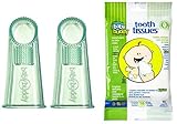 Baby Buddy ワイプ N ブラシ と 赤ちゃん、幼児、子供用オーラルケアシート 2パック 2セット 30シート グリーン