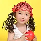 新生児 赤ちゃん 髪飾り 帽子 かつら ウィッグ 付き ベビー＆キッズ ベビー ヘアバンド 伸縮性がある (2)