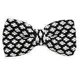 ブラック ホワイト ストライプ ニットタイ 蝶ネクタイ ボウタイ bt00041