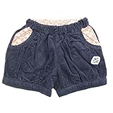 【SiShuNon/Kiccoly】花柄ポケコーデュロイカフスパンツ キッコリー ベビー キッズ 花柄 フラワー ポケット コーデュロイ カフスパンツ 80 4 ネイビー