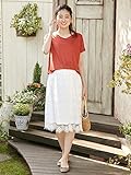 Angeliebe エンジェリーベ マタニティ ワンピース 授乳口付き とろみ カットソー × レース ドッキング ワンピ 妊婦服 （a.i.n） 産前 産後 半袖 M レッド 21841 21841