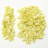 Beho- 50Pcsイエロー12-10AWG 6.35ミリメートル右の旗Lucarスペード女性端末