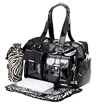 OiOi Carry All Diaper Bag - Black Patent with Zebra by OiOi [並行輸入品]