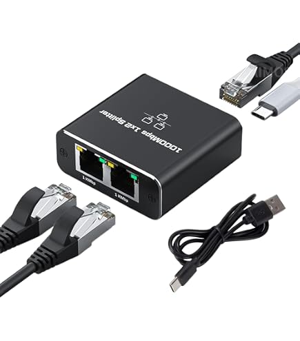 Amazon.co.jp: RJ45ネットワークスプリッタアダプタケーブル（20CM）1