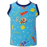 【本体綿100％】2017年 夏物 アンパンマン 天竺 宇宙総柄 ランクル Anpanman サックス◇90cm