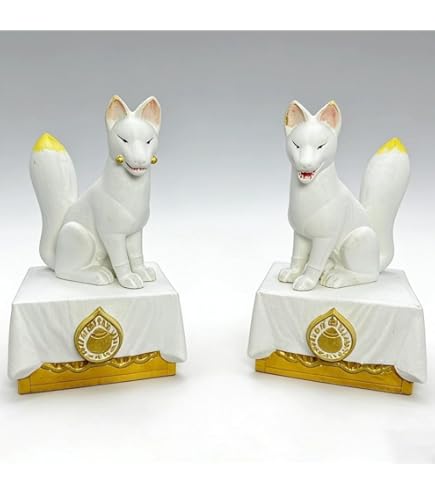 お稲荷様〜一対 Amazon.co.jp: 狐 一対 お稲荷様 稲荷大明神 お稲荷さん お稲荷様 稲荷