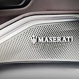 マセラティ 車ホーンのロゴステッカー 車のロゴ装飾ステッカー （10枚セト） 金属製の装飾ステッカー 車用ステッカーデカール 車エンブレム カッコいい 粘着式の車のロゴ 車の格を向上します