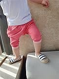 子供服 アンクル パンツ 七分丈パンツ キッズパンツ 男の子 ベージュ ブルー レッド ３色 (3-4歳, レッド)