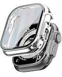 TEIQ アップルウォッチ カバー ケース 49mm 硬度10H 日本製旭硝子 【 ウルトラ Ultra Ultra2 対応】 49ミリ (04.シャイニーシルバー)