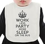 Work Less Party More Sleep On The Bus ネクタイを有する有機ビブ Medium