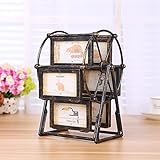 観覧車 フォトフレーム 写真立て　レトロ 仕上げ　DIY組み合せ 　観覧車フレーム　回転式　12枚　写真入れ　メモリレコード　ベビーメモリアル　ベビーフォトフレーム (４寸)